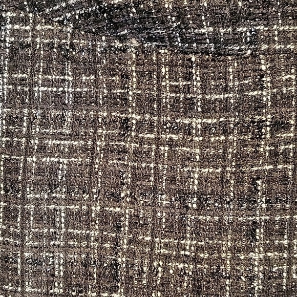 Rachel Zoe Black & White Tweed Crop Jacket with Silver Threading - Size 10 - Picture 6 of 9